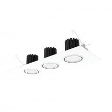 Nora NMRT3-3FL340FWW - Three-Head Flanged LED Multiple Lighting Trim, 2500lm per Head w/ Flood Optic, 4000K, Flat White
