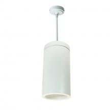 Nora NYLS3-6P1L427FP01WWW - 6" Sapphire III Pendant Mount White Cylinder, Matte Powder White Reflector/Matte Powder White