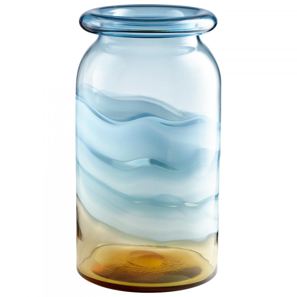 Dusk On The Horizon Vase Amber And Blue - Medium