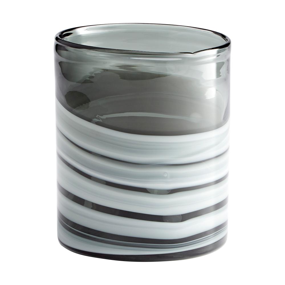Torrent Vase White And Silver - Short