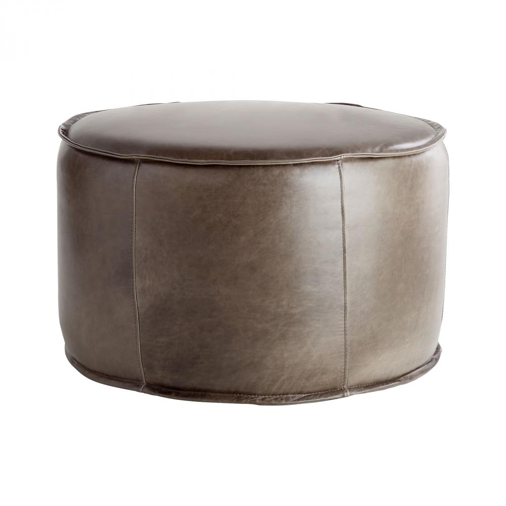 Lusso Round Pouf - Grey