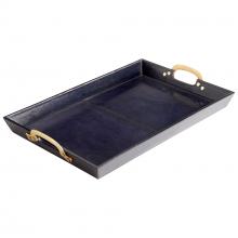 Cyan Designs 10718 - McQueen Tray Blue And Antique Brass