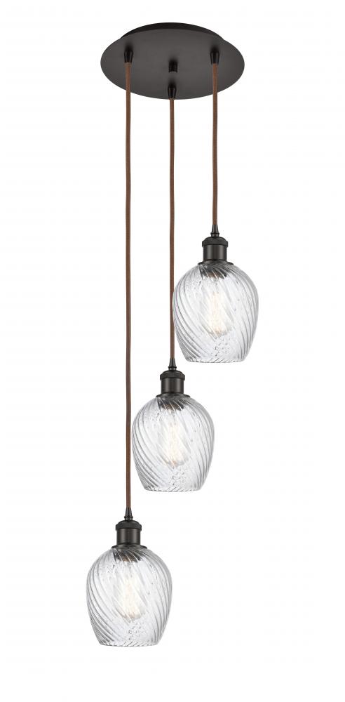 Salina - 3 Light - 12 inch - Oil Rubbed Bronze - Cord Hung - Multi Pendant