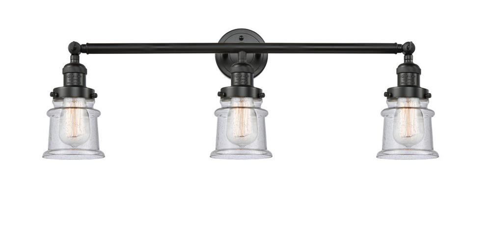 Canton - 3 Light - 30 inch - Matte Black - Bath Vanity Light