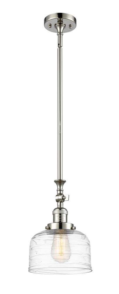 Bell - 1 Light - 8 inch - Polished Nickel - Stem Hung - Mini Pendant