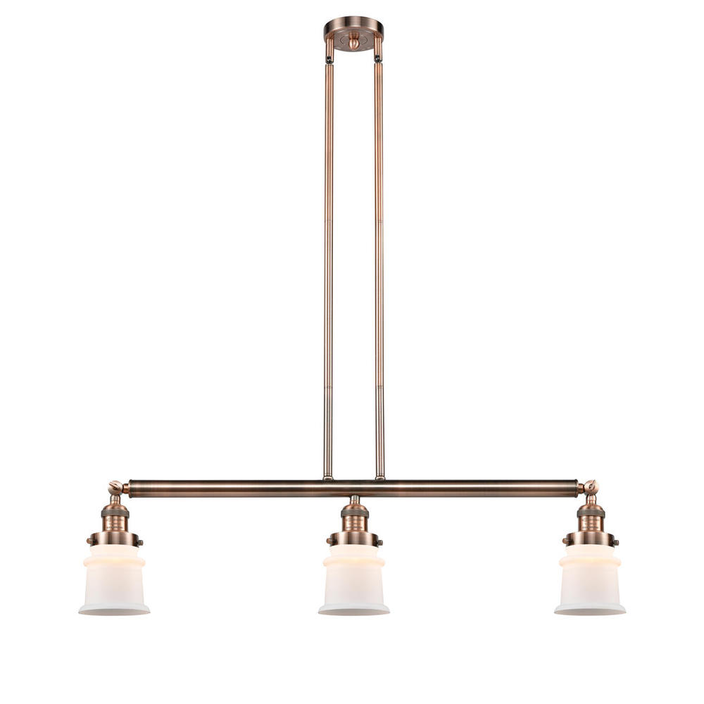 Canton - 3 Light - 39 inch - Antique Copper - Stem Hung - Adjustable Island Light