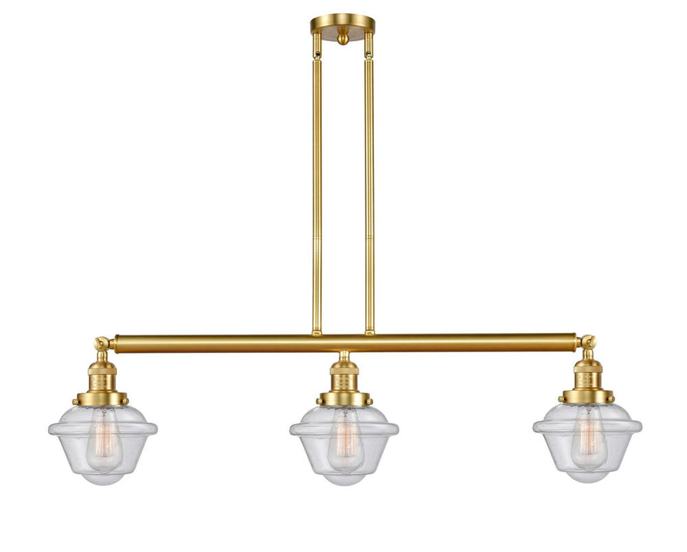 Oxford - 3 Light - 40 inch - Satin Gold - Stem Hung - Adjustable Island Light
