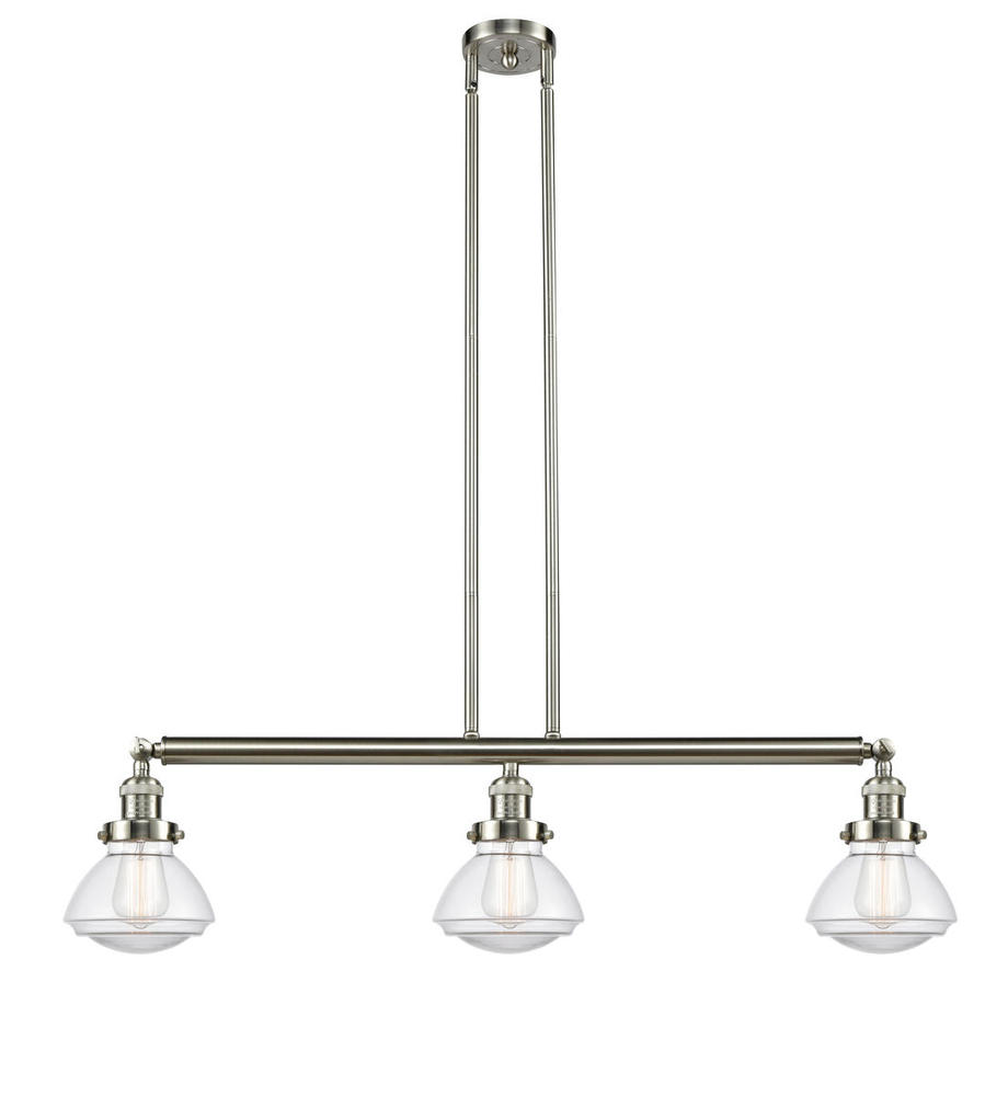 Olean - 3 Light - 39 inch - Brushed Satin Nickel - Stem Hung - Adjustable Island Light
