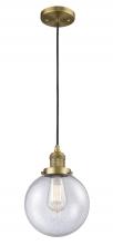 Innovations Lighting 201C-BB-G204-8 - Beacon - 1 Light - 8 inch - Brushed Brass - Cord hung - Mini Pendant