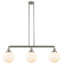 Innovations Lighting 213-SN-G201-8 - Beacon - 3 Light - 41 inch - Brushed Satin Nickel - Stem Hung - Adjustable Island Light