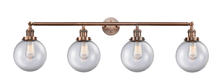 Innovations Lighting 215-AC-G202-8 - Beacon - 4 Light - 44 inch - Antique Copper - Adjustable Bath Vanity Light