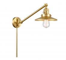 Innovations Lighting 237-SG-M4-SG - Railroad - 1 Light - 8 inch - Satin Gold - Swing Arm