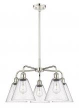 Innovations Lighting 516-5CR-PN-GBC-84 - Berkshire - 5 Light - 26 inch - Polished Nickel - Chandelier