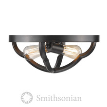 Golden 5926-FM ABZ - Smithsonian Saxon Flush Mount in Aged Bronze