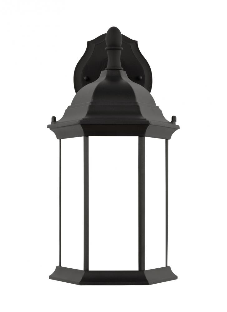 Sevier traditional 1-light outdoor exterior medium downlight outdoor wall lantern sconce in black fi